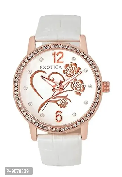 Exotica Fashions Analogue White Dial Women's Watch -EFL-701-White-thumb0