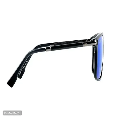 Park Line Polarised sunglass for Boys In Blue Glass and Black Metal Frame.-thumb5