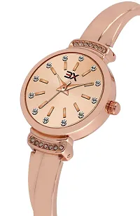 Exotica Fashions Women's Swarovski Crystal Accented Texture Watch with Water Resistance Metal case-thumb1