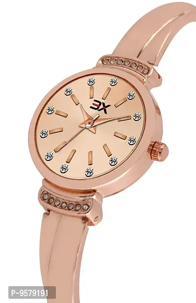 Exotica Fashions Women's Swarovski Crystal Accented Texture Watch with Water Resistance Metal case-thumb2