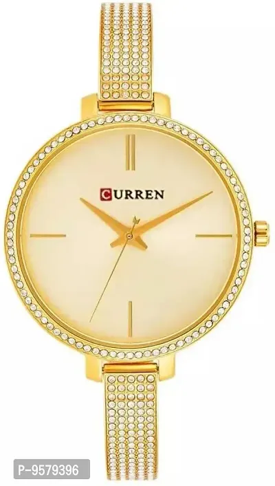 CURREN Gold Analog Watch Attractive, Stylish Looking Watch for Girls Gold Colour Analog Watch for Girls and Women