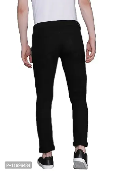 Black Denim Mid Rise Jeans For Men-thumb2