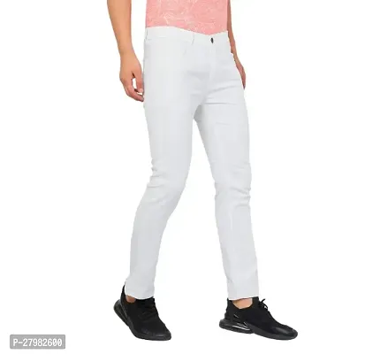 Star4well Men Slim Fit White Denim Jeans