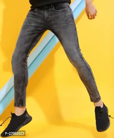 Star4well Men Slim Fit Grey Denim Jeans