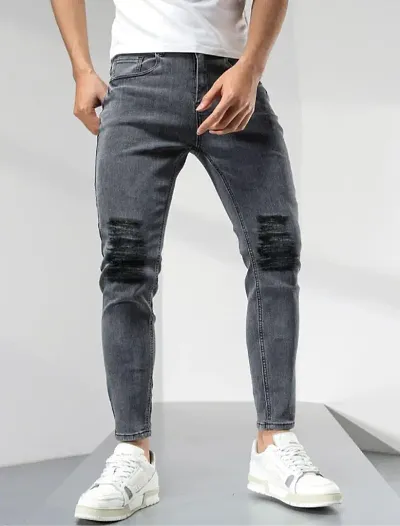 Star4well Men Grey Slim Fit Denim Jeans