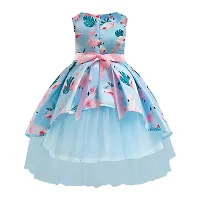 Niren Enterprise Girls Knee Length Fit And Flare Dress (45456_blue_4 Years-5 Years)-thumb2
