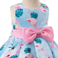 Niren Enterprise Girls Knee Length Fit And Flare Dress (45456_blue_4 Years-5 Years)-thumb4
