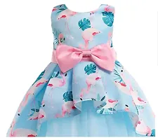 Niren Enterprise Girls Knee Length Fit And Flare Dress (45456_blue_4 Years-5 Years)-thumb1