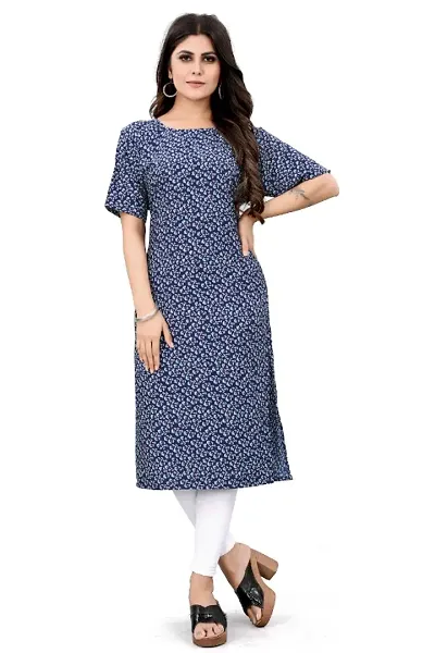 Charbhuja Textile Women Regular Printed Crepe Kurti