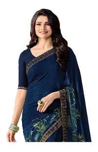 Womens Georgette Daily Wear Saree(Blue)-thumb1