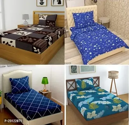 4 Single Bedsheets With 4 Matching Pillow Covers Pack of 4