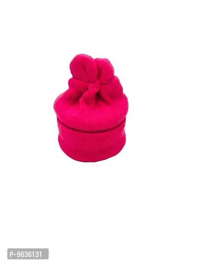 New Born Baby Winter Dark Pink Cap-thumb3