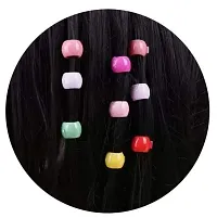 Hair Claw Clips For Women Girls Candy Color Plastic Hairpins Hair Braids Maker Beads Bands Hair Elastics Multicolor Small Ponytail Holders Hair Accessories for Baby Girls Pack of 50 Hair Clips-thumb3