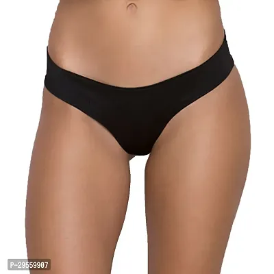 Stylish Black Lace Solid Brief For Women-thumb0