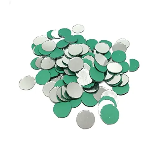 Dulhan Plaza, Round Mirror Glass Beads for Embroidery Work Jewellery Making Art Craft 10 mm