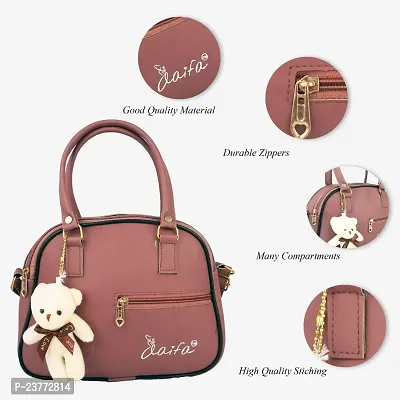 aaifa PU Leather sling bag || Handbag Office Bag Shoulder Bag|| Handbag Stylish Girls And Women Sling Bag ||Sling bag With Teddy Keychain||-thumb4