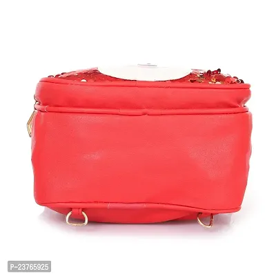 aaifa Girls Bling Sequin Mini Backpack 3-6 Years Old Sequin Backpacks Glitter Daypack Small Bag Stylish and Fancy Purse/Travel/Korean Bag| Cartoon Crossbody Shoulder Bag for Kids (Red)-thumb5