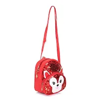 aaifa Girls Bling Sequin Mini Backpack 3-6 Years Old Sequin Backpacks Glitter Daypack Small Bag Stylish and Fancy Purse/Travel/Korean Bag| Cartoon Crossbody Shoulder Bag for Kids (Red)-thumb1