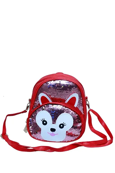 aaifa Girls Sling Sequin Mini Backpack || Backpacks for Girls ||Red Glitter Daypack Small Bag | Backpack Crossbody Shoulder Bag for Kids girls