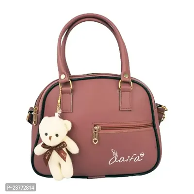 aaifa PU Leather sling bag || Handbag Office Bag Shoulder Bag|| Handbag Stylish Girls And Women Sling Bag ||Sling bag With Teddy Keychain||