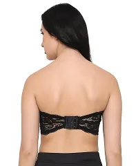 Cotton Blend Casual Lightly Padded Half Coverage Wired Lace Bandeau/Tube Bra for Women-thumb1