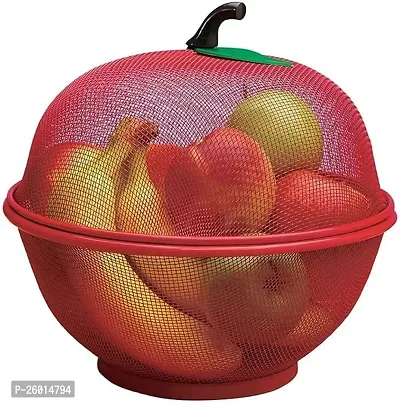 swipe n see Apple Shape Net Fruits  Vegetables Basket for Kitchen, Fruit Basket with Net Cover, Fruit and Vegetable Stand Basket, Fruit Net Cover (Multi Colour)-thumb2