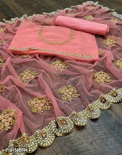 Embroidered Bollywood Net Saree-thumb0