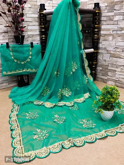 Embroidered Bollywood Net Saree-thumb0