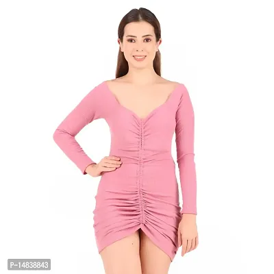 Ameeha Beautiful Imported Midi Dress for Girls (L, Pink)-thumb0