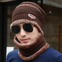 AMEEHA Winter Cap with Neck Cover for Men and Women (Brown)-thumb4