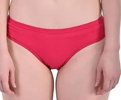 YUMINA Cotton Mid Waist Hipster Panty with Inner Elastic for Women (Combo Pack of 3) Pink/Red/Purple-thumb3