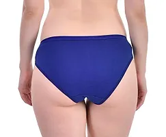 YUMINA Cotton Mid Waist Hipster Panty with Inner Elastic for Women (Combo Pack of 3) Blue/Red/Purple-thumb1