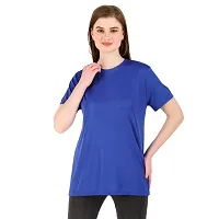 Beautiful Blue Women Plain T-Shirts-thumb1