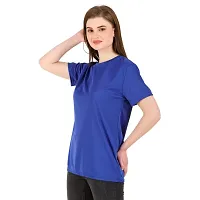 Beautiful Blue Women Plain T-Shirts-thumb3