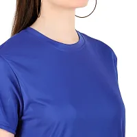 Beautiful Blue Women Plain T-Shirts-thumb4