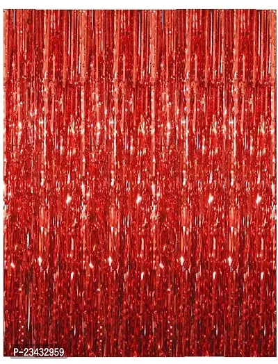 Magnet Party Supplies Metallic Fringe Foil Curtain/ Panel 3ft ? 6ft (Red_Pack of 1)