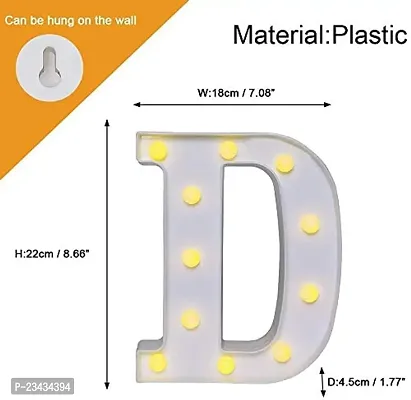 Marquee Alphabet Shaped Led Light for-Asthetic Decorations Letter Light for Romantic Gift, Diwali Decoration Item, Home Decoration, Night Light Lamp and Wall Lamp (D)-thumb2