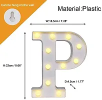 Marquee Alphabet Shaped Led Light for-Asthetic Decorations Letter Light for Romantic Gift, Diwali Decoration Item, Home Decoration, Night Light Lamp and Wall Lamp (P)-thumb1