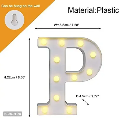 Marquee Alphabet Shaped Led Light for-Asthetic Decorations Letter Light for Romantic Gift, Diwali Decoration Item, Home Decoration, Night Light Lamp and Wall Lamp (P)-thumb2