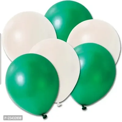 Wah!! Store Metalic Balloons (Pack of 50, White - Green) for Special Party decoratoons