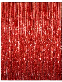 Magnet Party Supplies Metallic Fringe Foil Curtain/ Panel 3ft ? 6ft (Red_Pack of 1)-thumb1