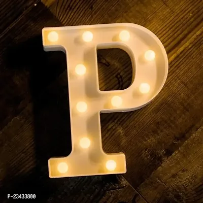 Marquee Alphabet Shaped Led Light for-Asthetic Decorations Letter Light for Romantic Gift, Diwali Decoration Item, Home Decoration, Night Light Lamp and Wall Lamp (P)