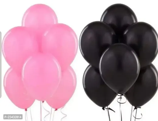 Wah!! Store Metalic Balloons (Pack of 100, Pink-Black) for Baby Shower Decorations