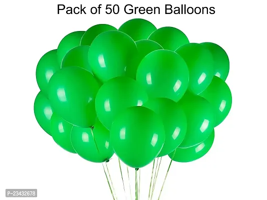 Wah!! Store MADE IN INDIA 10inch Metallic Balloons for Birthday Decoration / Anniversary Party Decoration (Green, Pack of 100)-thumb2