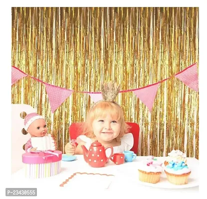 The Golden Store Products Metallic Fringe Foil Curtain 3ft ? 6ft for Birthday | Wedding | Anniversary Party Decorations-thumb2