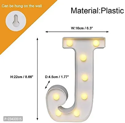 Marquee Alphabet Shaped Led Light for-Asthetic Decorations Letter Light for Romantic Gift, Diwali Decoration Item, Home Decoration, Night Light Lamp and Wall Lamp (J)-thumb2