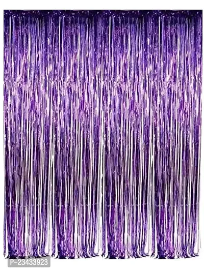 Generic Plastic Decorative Fringe Foil Tiers 3ft ? 6ft (Purple)-Pack of 1