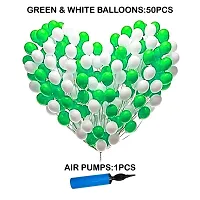 Balloon Combo 50 pcs and Balloon Air Pump (White,Green)-thumb1
