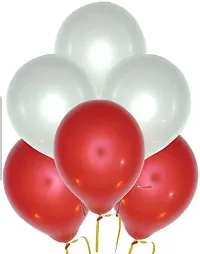 Wah!! Store Metalic Balloons (Pack of 100, White - Red) for Opening Party Decoration-thumb1