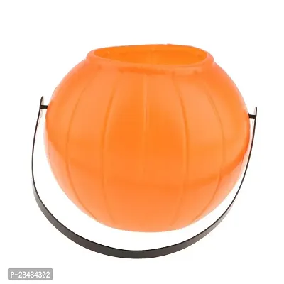 Wah!! Store Pumpkin Bucket Halloween Plastic Trick or Treat Buckets for Candy Treating Basket- Pumpkin Bucket (1 Medium ,1 Large) Cute Portable Candy Bucket Storage (13 cm  17 cm) (Combo of 2)-thumb5